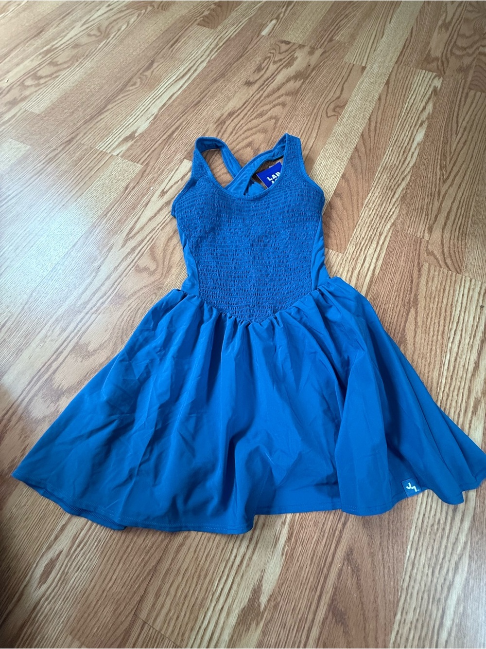 LAB JOY Blue Athletic Dress Built-In Shorts Smocked Tennis Golf Dress NWT